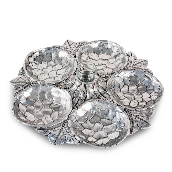 Brand new with box ARTICHOKE 5 SECTION SNACK TRAY - Picture 2 of 6